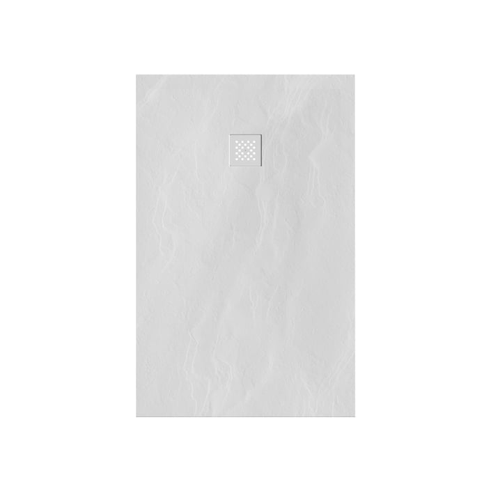 Brauer Asteroid douchebak mineraalmarmer - 140x80cm - mat wit