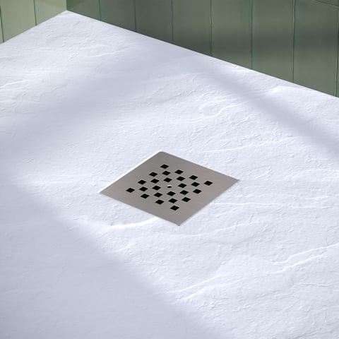 Brauer Asteroid douchebak mineraalmarmer - 160x80cm - mat wit
