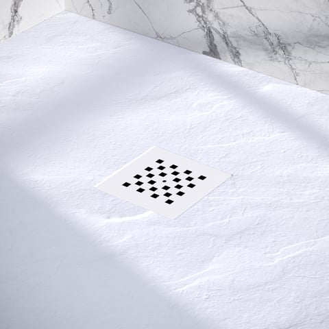 Brauer Asteroid douchebak mineraalmarmer - 160x80cm - mat wit