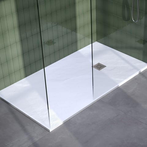 Brauer Asteroid douchebak mineraalmarmer - 180x80cm - mat wit