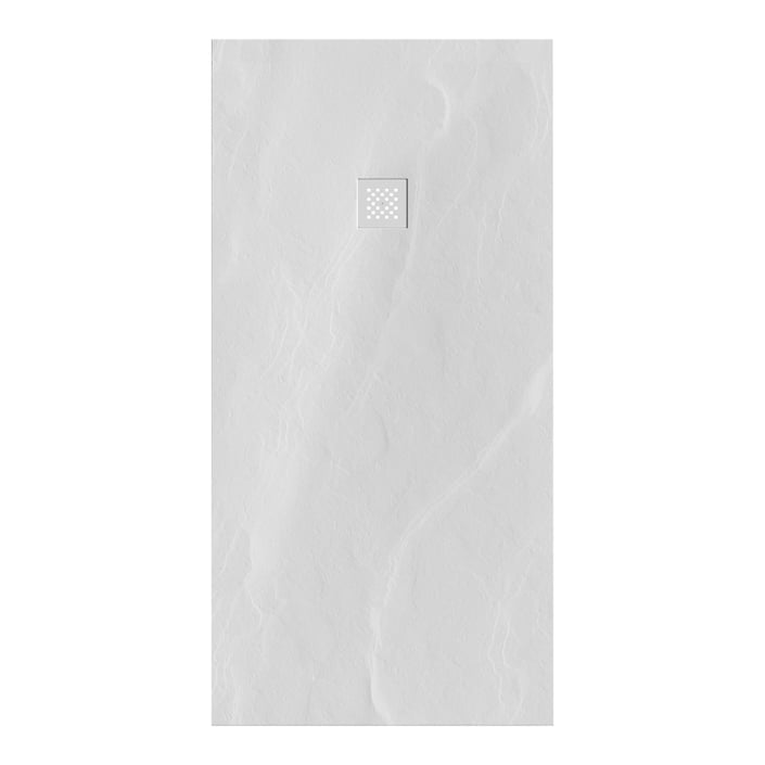 Brauer Asteroid douchebak mineraalmarmer - 180x80cm - mat wit