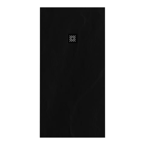 Brauer Asteroid douchebak mineraalmarmer - 180x80cm - mat zwart
