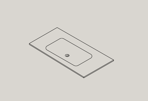 Martens & Meijer Arq meubelwastafel 90x46cm solid surface- zonder kraangat - mat wit