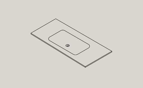 Martens & Meijer Arq meubelwastafel 100x46cm solid surface - zonder kraangat - mat wit