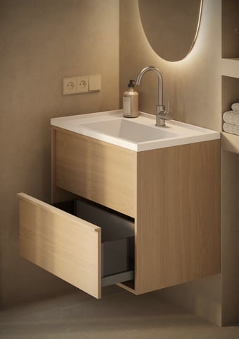 Martens & Meijer Lume meubelwastafel 60x46cm keramiek - zonder kraangat - mat wit