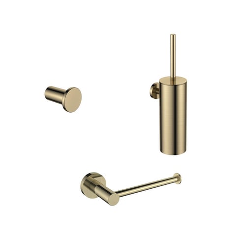 Regn accessoireset toilet - geborsteld champagne PVD