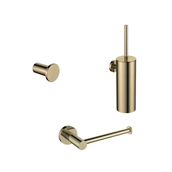 Regn accessoireset toilet - geborsteld champagne PVD