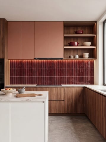 Sottocer Earth wandtegel 6x25cm - burgundy