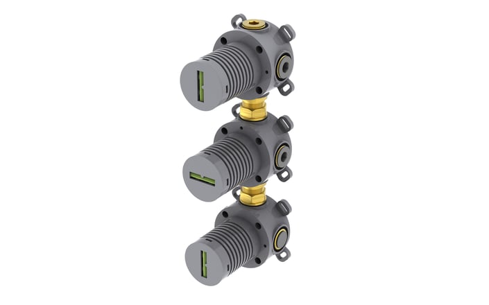 Regn inbouwdeel thermostaat - 2 stopkranen - verticaal en horizontaal