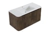 Wiesbaden Sulora badmeubelset 100x48cm - wastafel wit - 1 kraangat - bruin eiken