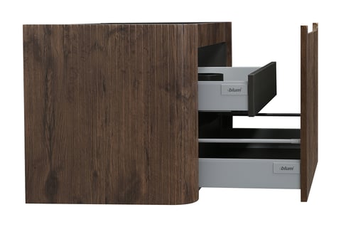 Wiesbaden Sulora badmeubelset 100x48cm - wastafel wit - 1 kraangat - bruin eiken
