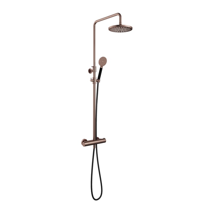 Hotbath Cobber SDS9 thermostatische stortdoucheset - ronde handdouche - 20cm hoofddouche - geborsteld koper PVD