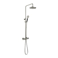 Hotbath Cobber SDS9 thermostatische stortdoucheset - ronde handdouche - 20cm hoofddouche - geborsteld nikkel