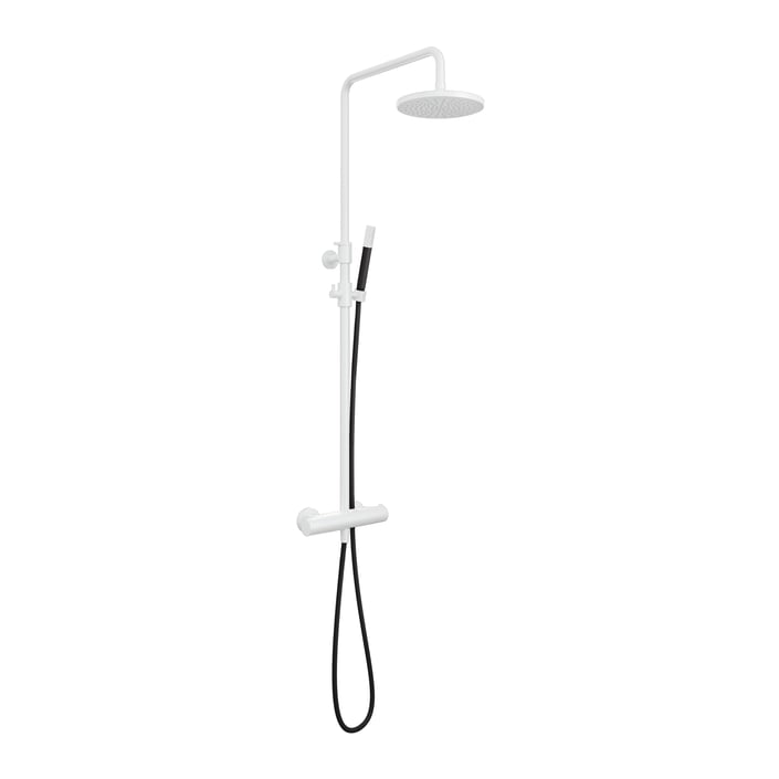Hotbath Cobber SDS9 thermostatische stortdoucheset - ronde handdouche - 20cm hoofddouche - mat wit