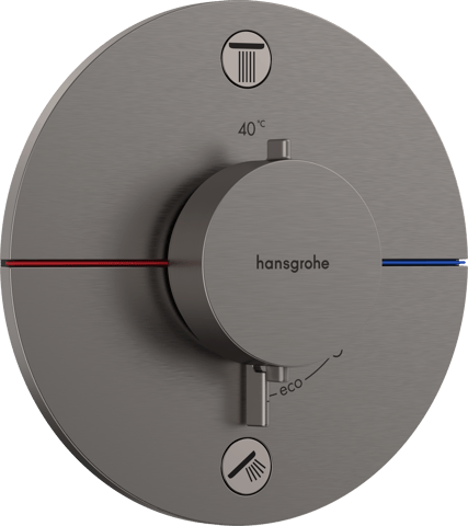 Hansgrohe ShowerSelect Comfort S afbouwdeel voor inbouwthermostaat met 2 functies - Brushed Black Chrome