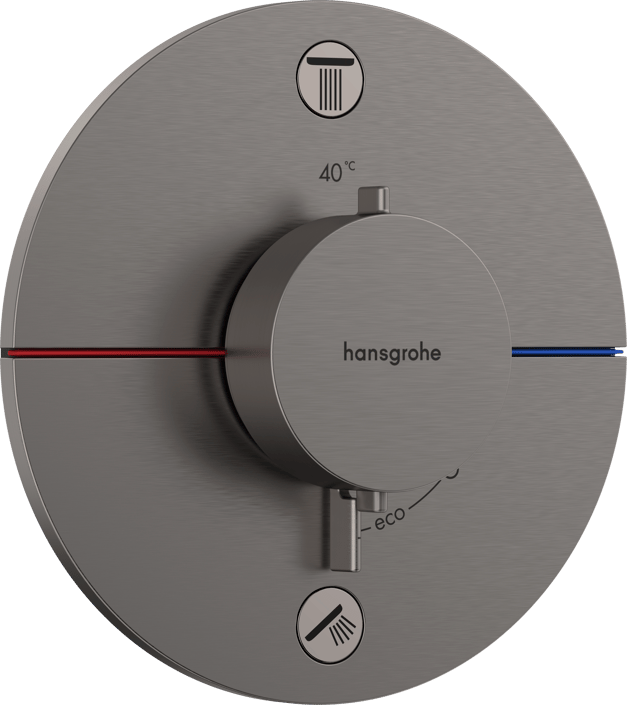 Hansgrohe ShowerSelect Comfort S afbouwdeel voor inbouwthermostaat met 2 functies - Brushed Black Chrome