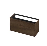 Ink onderkast 120x45cm - push to open - 2 lades - horizontaal gefreesd - fineer chocolate