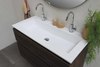 Proline Elegant badmeubel met open vak met polystone wastafel zonder kraangat - Cabana oak/Glans wit - 120x46cm (bxd)