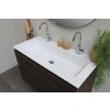 Proline Elegant badmeubel met polystone wastafel zonder kraangat en onderkast symmetrisch - Ideal oak/Mat wit - 60x46cm (bxd)