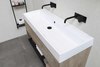 Proline Loft badmeubel met open vak met polystone wastafel met 2 kraangaten - Ideal oak/Glans wit - 100x46cm (bxd)