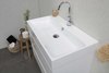 Proline Loft badmeubel met polystone wastafel met 2 kraangaten en onderkast a-symmetrisch - Raw oak/Mat wit - 100x46cm (bxd)