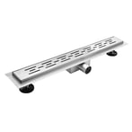 Alvoro Evo douchegoot met sleufrooster - 70cm - geborsteld RVS