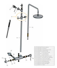 Hotbath Buddy SDS1 opbouw regendoucheset - staafhanddouche - 30cm hoofddouche - geborsteld nikkel