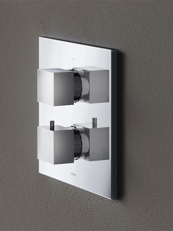 Hotbath Bloke Q009EXT afbouwdeel voor inbouw thermostaat met 2-weg omstel chroom