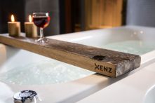 Xenz Badplank 88x15cm - geborsteld eiken wagonhout - antislip