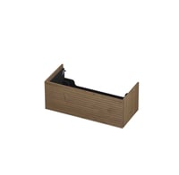 Ink onderkast 100x45cm - push to open - 1 lade - horizontaal gefreesd - fineer ash grey