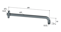 Hotbath Mate M450 wandarm rond 35cm geborsteld nikkel
