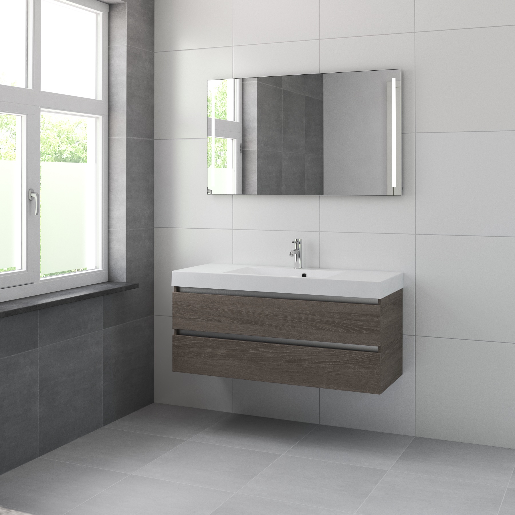Bruynzeel spiegel met verticale LED-verlichting en ...