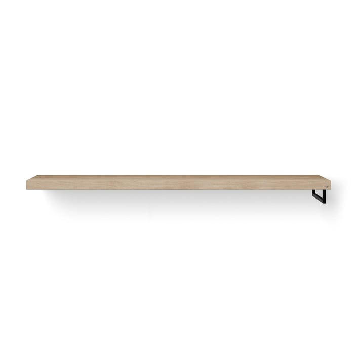 Looox Wooden Base Shelf Solo wastafelblad 200x46cm - zwarte handdoekhouder rechts - old grey