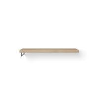 Looox Wooden Base Shelf Solo wastafelblad 140x46cm - RVS handdoekhouder links - old grey
