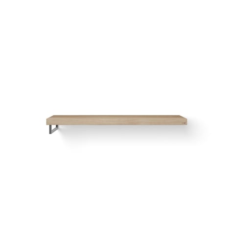 Looox Wooden Base Shelf Solo wastafelblad 140x46cm - RVS handdoekhouder links - old grey