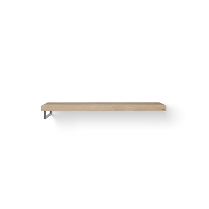 Looox Wooden Base Shelf Solo wastafelblad 140x46cm - RVS handdoekhouder links - old grey
