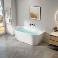 Alvoro Round halfvrijstaand bad 170x80cm acryl - hoek links/rechts - wit