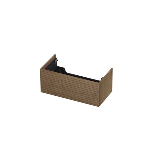 Ink onderkast 90x45cm - push to open - 1 lade - horizontaal gefreesd - fineer ash grey