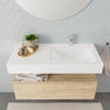 Mondiaz Alan badmeubel 100cm Washed Oak 1 lade - Cloud wastafel Talc rechts - 1 kraangat