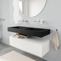 Mondiaz Alan badmeubel 120cm Talc 1 lade - Cloud wastafel Urban dubbel - zonder kraangat