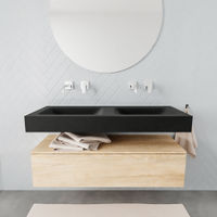 Mondiaz Alan badmeubel 120cm Washed Oak 1 lade - Cloud wastafel Urban dubbel - zonder kraangat