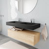 Mondiaz Alan badmeubel 120cm Washed Oak 1 lade - Cloud wastafel Urban dubbel - 2 kraangaten