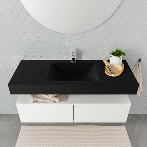 Mondiaz Alan badmeubel 120cm Talc 2 lades - Cloud wastafel Urban midden - 1 kraangat