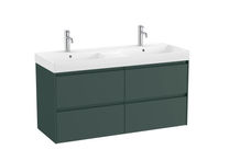 Roca Ona UNIK Meubelset (Onderkast 4 lades + dubbele wastafel) 120x46cm Mat groen