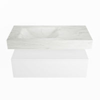 Mondiaz Alan Dlux badmeubel 100cm Talc - Cloud wastafel Opalo links - met 1 kraangat
