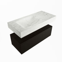 Mondiaz Alan Dlux badmeubel 100cm Urban - Cloud wastafel Opalo links - met 1 kraangat