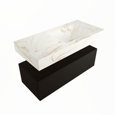 Mondiaz Alan Dlux badmeubel 100cm Urban - Cloud wastafel Frappe rechts - met 1 kraangat
