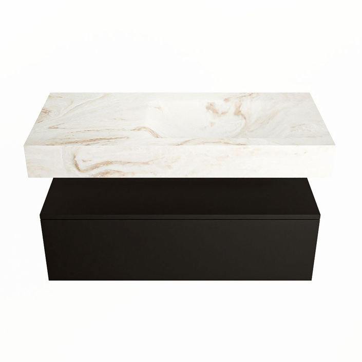 Mondiaz Alan Dlux badmeubel 100cm Urban - Cloud wastafel Frappe rechts - met 1 kraangat