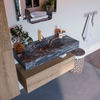 Mondiaz Alan Dlux badmeubel 100cm Washed Oak - Cloud wastafel Lava midden - met 1 kraangat