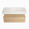 Mondiaz Alan Dlux badmeubel 100cm Washed Oak - Cloud wastafel Ostra rechts - zonder kraangat